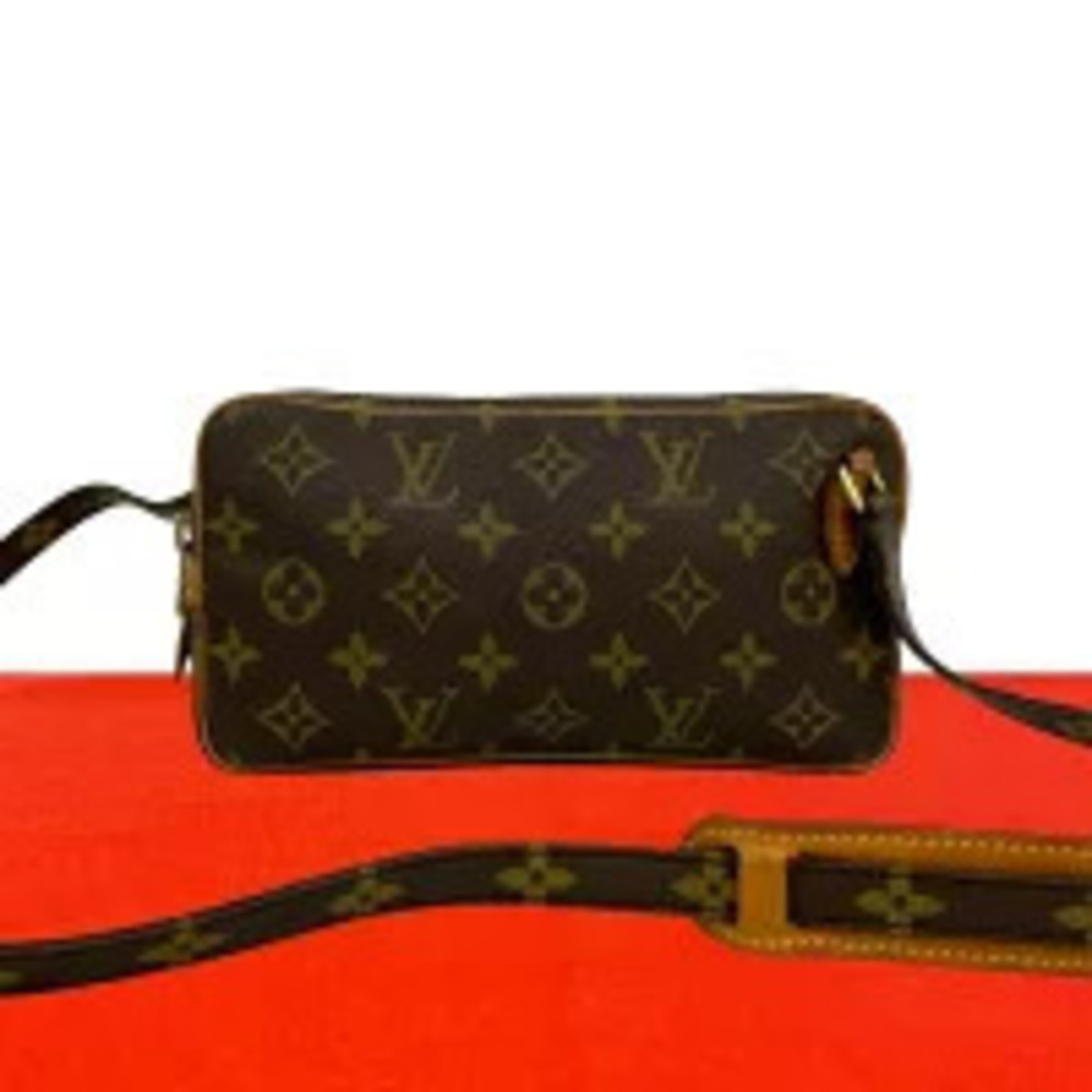 Louis Vuitton Marceau Bandouliere Monogram Leather Shoulder Bag Brown